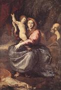 PUGET, Pierre The Holy Family at the Palm-tree g oil painting